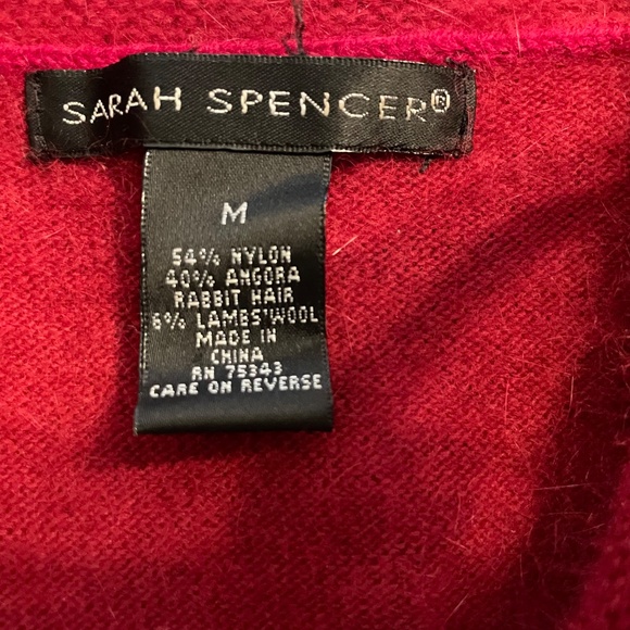 SARAH SPENSER ANGORA RED SWEATER, size M - Picture 5 of 5